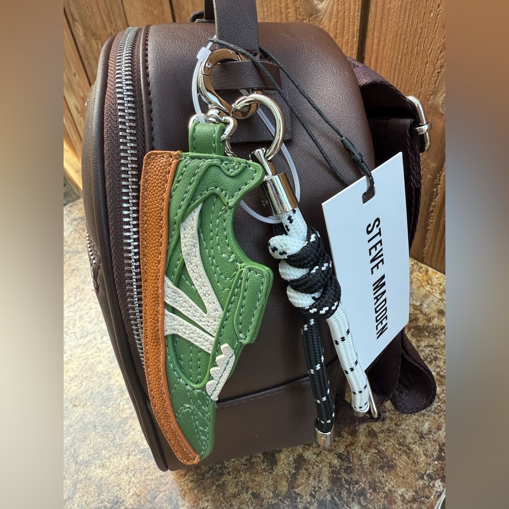 Steve Madden Chocolate BBLOGO Mini Backpack - Picture 3 of 14